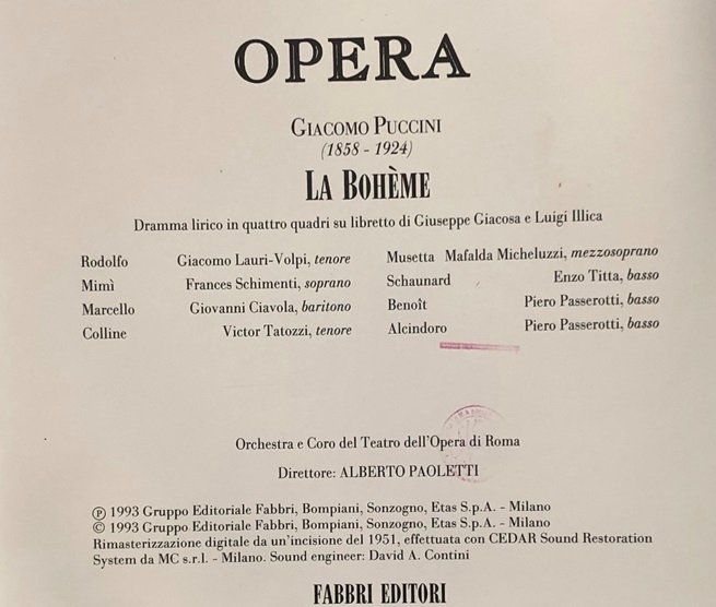 CD: Puccini - La Bohème (Paoletti) – Usato da Grüningen venduto da azulblanco 1