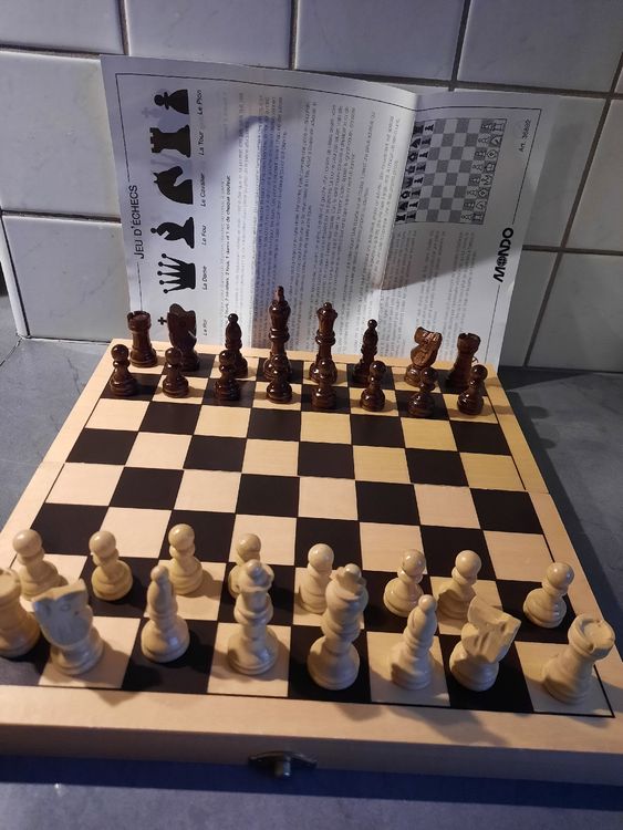 Jeu D'échecs Chinois Moderne - Coffret De Rangement, Pièces Design, état D'occasion