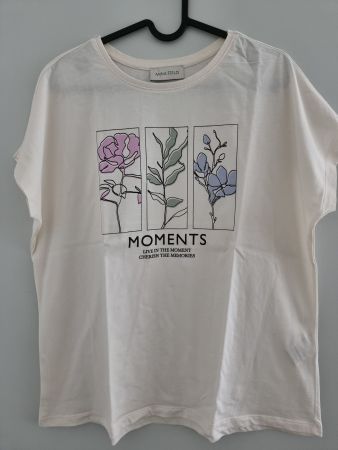 T-Shirt Anna Field weiss mit Blumendruck gebraucht