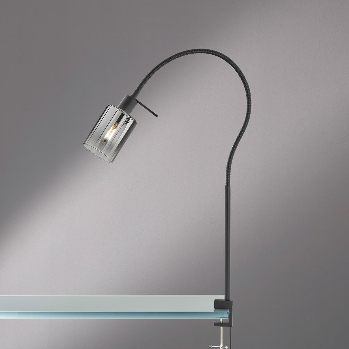 Lampade: Klemmleuchte, Schalter, Glasschirm – Nuovo (secondo la descrizione) da Kreuzlingen venduto da Smart-Light