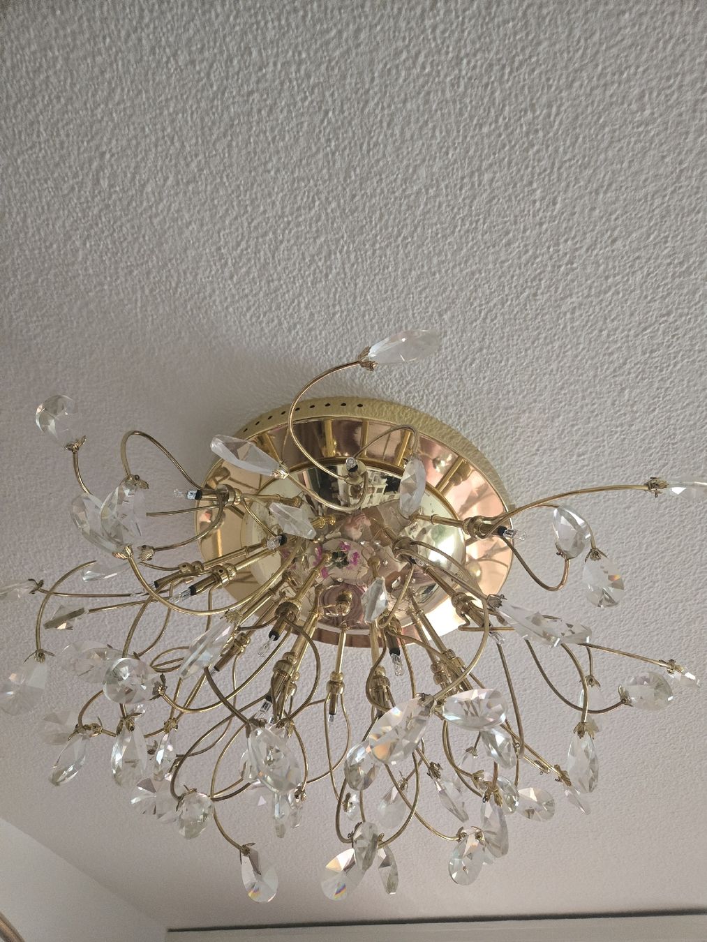 Lustres & lampes de plafonds: Deckenleuchte Kristall Goldfarben  – D'occasion à thun par Matina 1