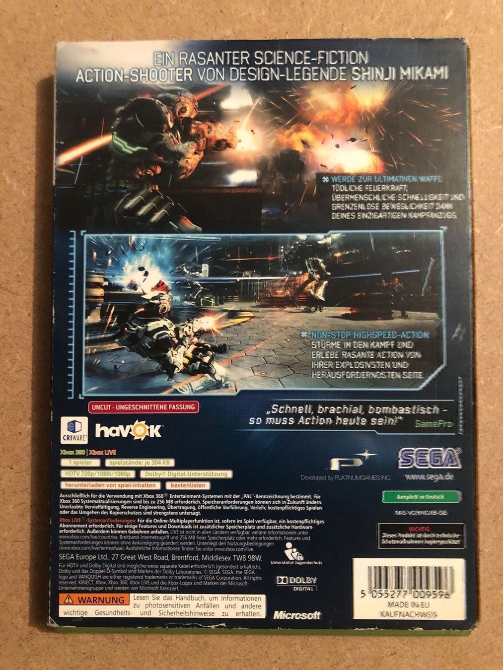 Microsoft Giochi: Vanquish für Xbox 360 – Usato da Kestenholz venduto da Mad18 1