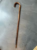 Antiker Spazierstock mit Messingverzierung (Jagdmotiv)