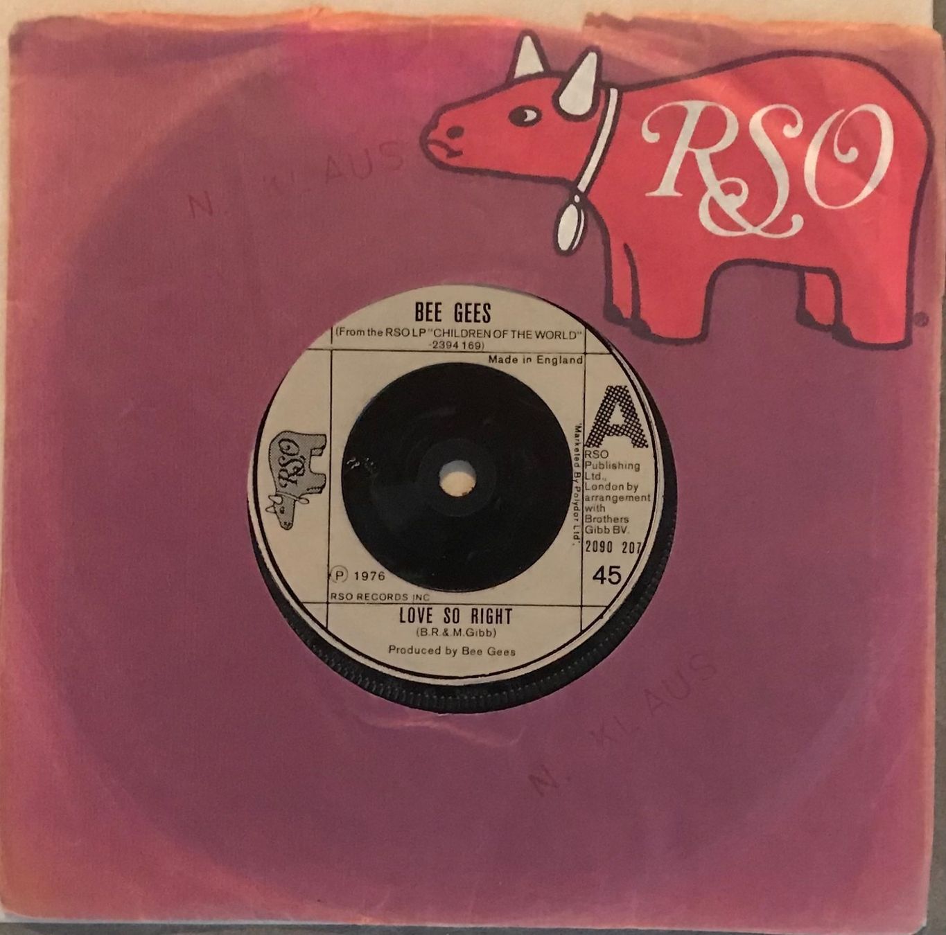 Schallplatten: BEE GEES - LOVE SO RIGHT – Gebraucht aus Bussigny von vinyl-pas-cher