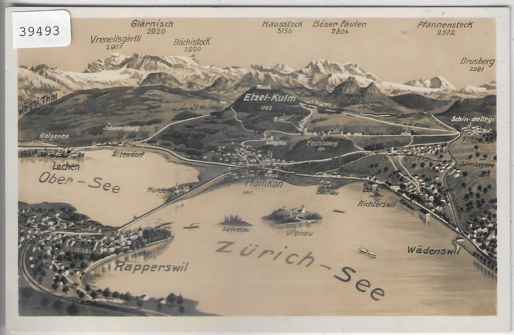 Cartoline postali: Panorama Zürichsee – Usato da Ettingen venduto da Kartenplanet