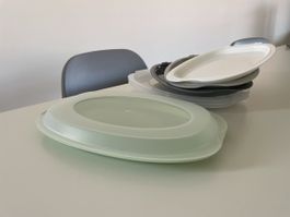4 flache Behälter für z.B. Aufschnitt