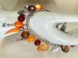 Boho Charm-Armband - Bettel Armband -Karneol- & Achat-Optik