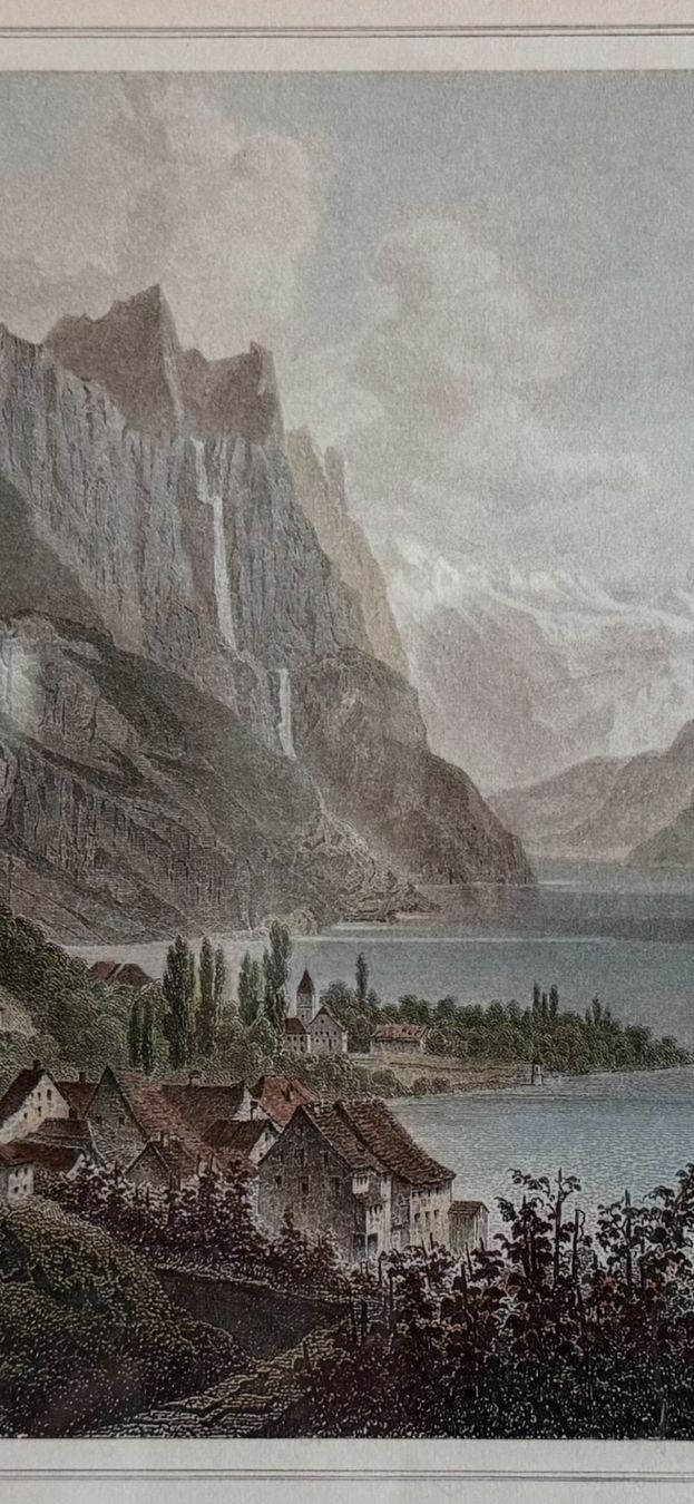 Incisioni: Stich coloriert  Weesen mit Walenstadtersee / Walensee – Usato da siebnen venduto da minte 2