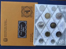 ITALIA***Serie IPZS 1984 fdc mit 500 lire silber