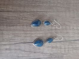 Ohrringe Silber mit Edelstein (Lapislazuli)