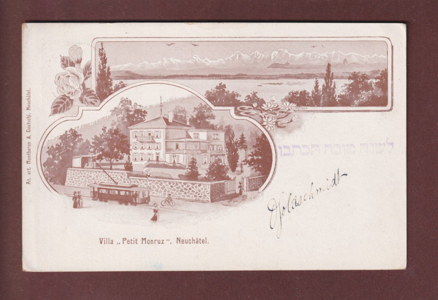 Cartoline postali: NEUCHÂTEL - Villa Petit Monruz - 1909 – Usato da Pully venduto da nicecards