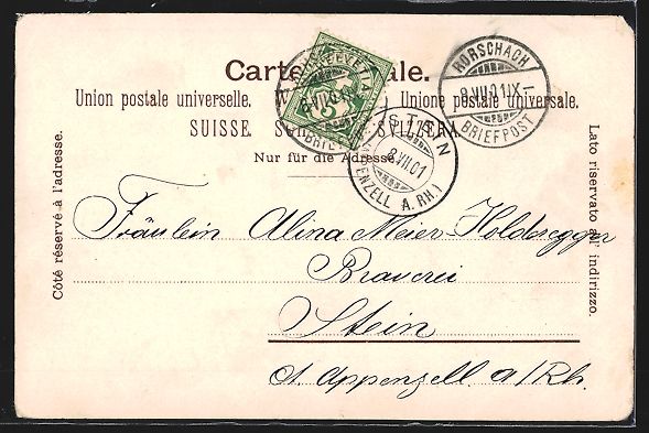 Cartoline postali: Litho Rorschach, Ortsansicht, Bahnhof un – Usato da Berlin venduto da bartko-reher 1