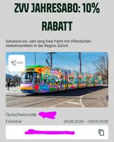Gutschein für 10% Rabatt ZVV Jahresabo