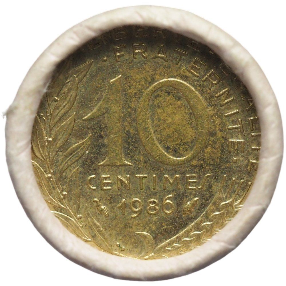 Tutti le monete: Frankreich Münzrolle 10 Cent. 1986 – Nuovo e nell'imballaggio originale da Liestal venduto da fibonaccis 2