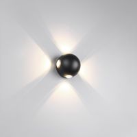 LED Aussen Wandleuchte, Schwarz, 10 cm Ø