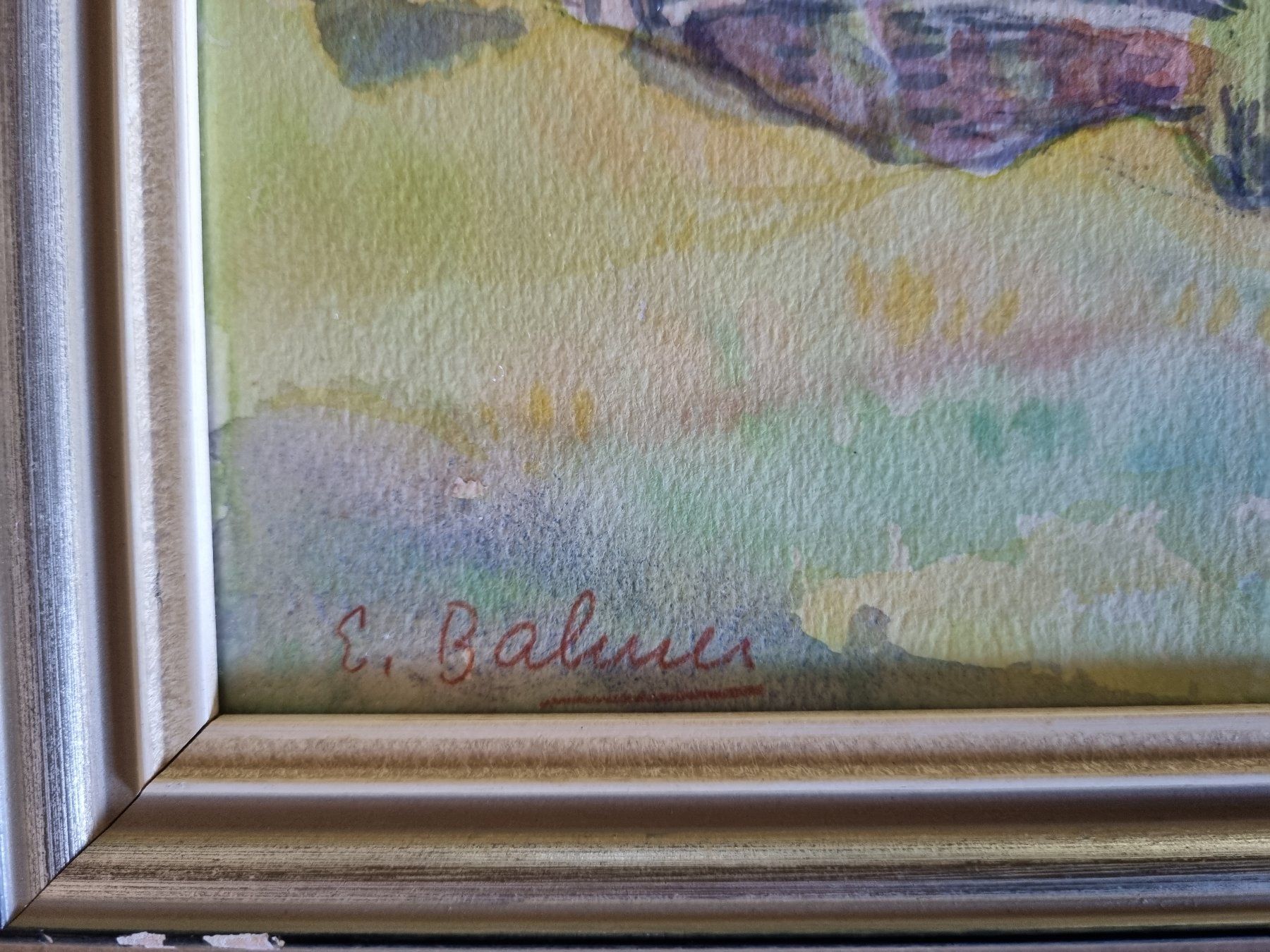 Gemälde: Gemälde Aquarell altes Dorf mit Rahmen signier... – Gebraucht aus Trachslau von post35 1