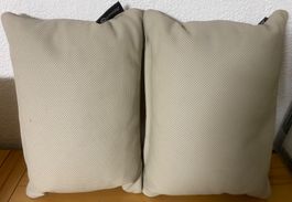2 beige Autobiography Lederkissen v.Range Rover, neuwertig