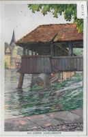 Alt-Luzern - Kapellbrücke - Litho
