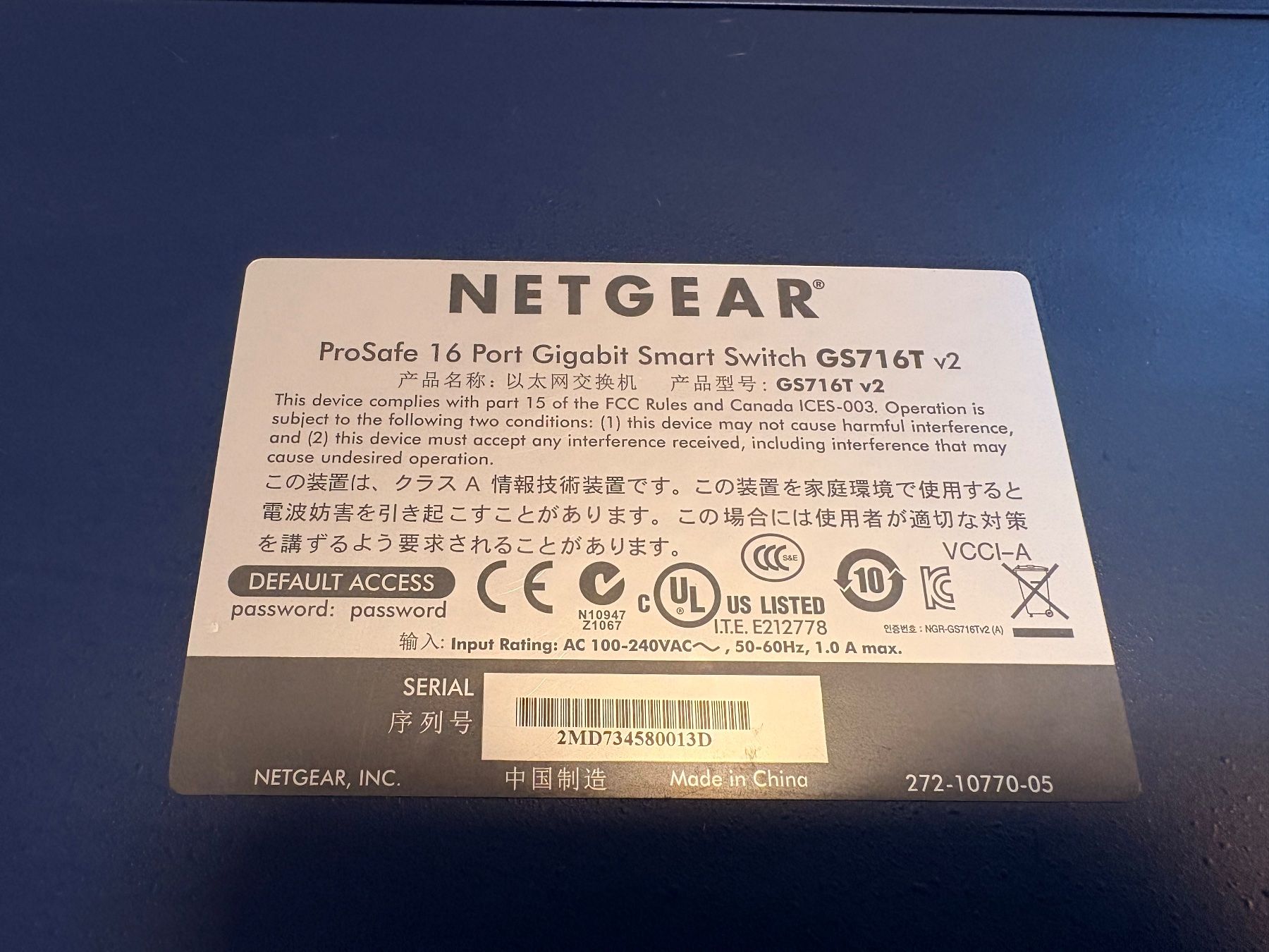 Netgear Hub & Switch: Netgear GS716T, Smart Switch, 16 Port – Usato da Basel venduto da marcepan 5