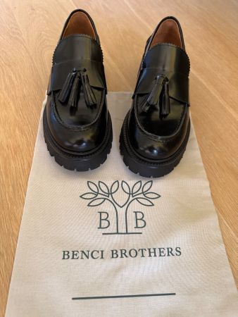 Benci Brothers Damen Loafer, Schwarz, Grösse 35, neu
