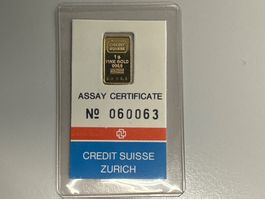 1g Goldbarren Credit Suisse
