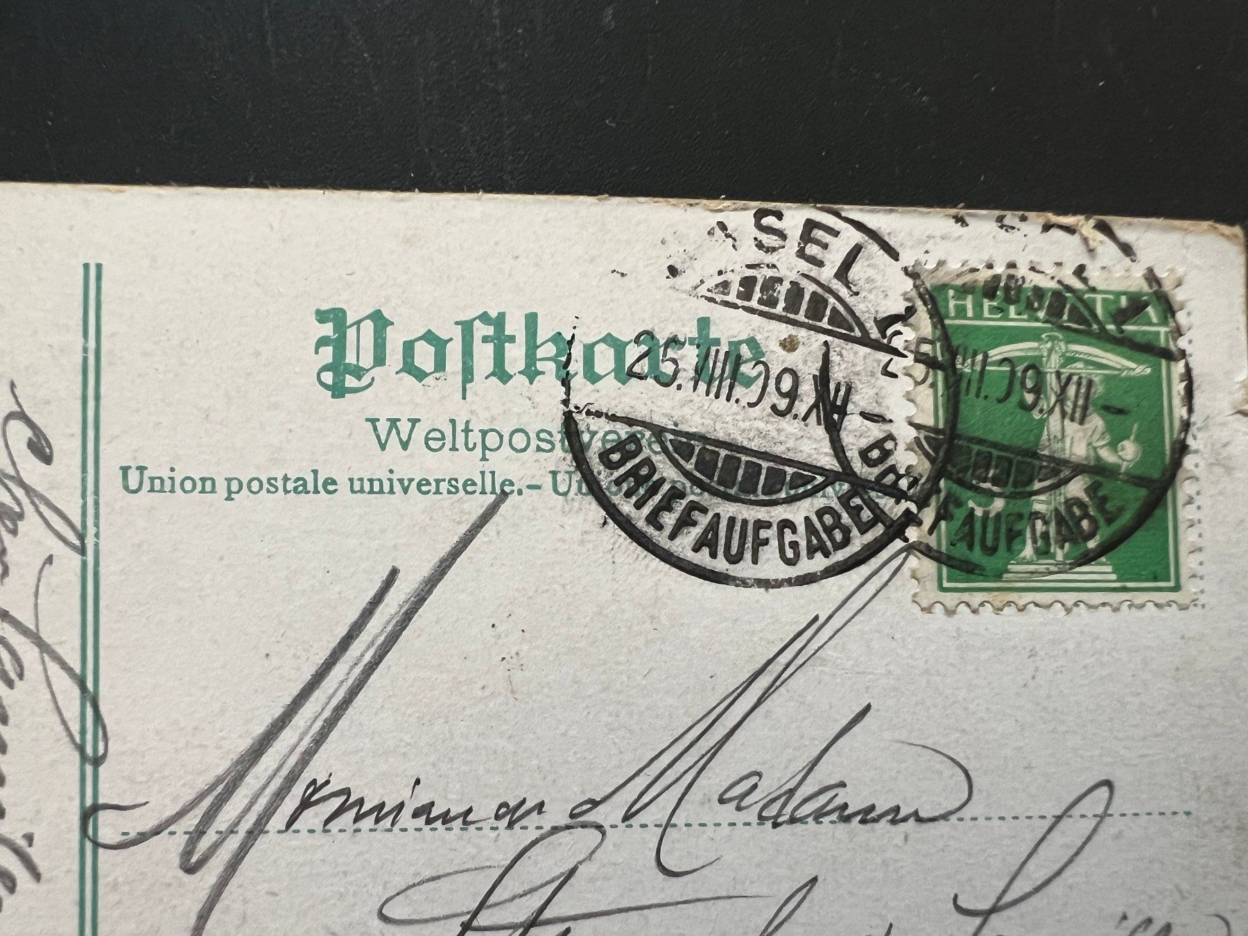 Ansichtskarten: AK   1909 Basel coloriert    (G798) – Gebraucht aus Hinwil von Sidi4 1