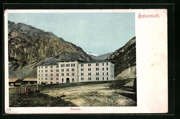 Cartoline postali: AK Andermatt, Kaserne, 1922 – Usato da Berlin venduto da bartko-reher