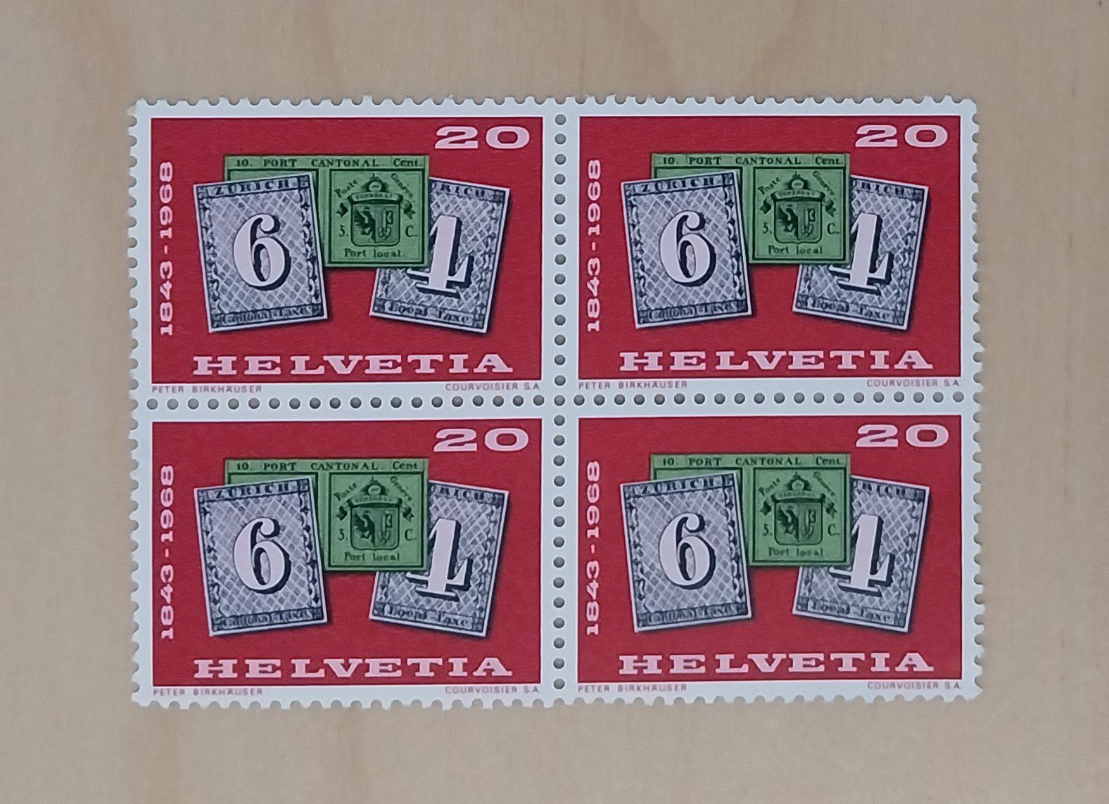 Tutti i francobolli: Bloc de 4 timbres CH de 1968 NON OBLITERES – Nuovo (secondo la descrizione) da Bussigny venduto da jaqual