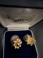Boucles d'oreilles fleur dorées vintage 