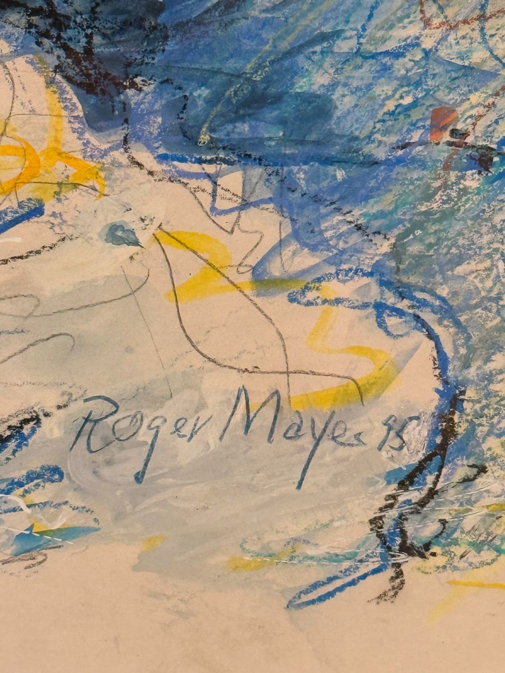 Dipinti: Roger Mayer "Pierrot mit Gitarre" Unikat – Usato da Oberwil BL venduto da Urspi1 1