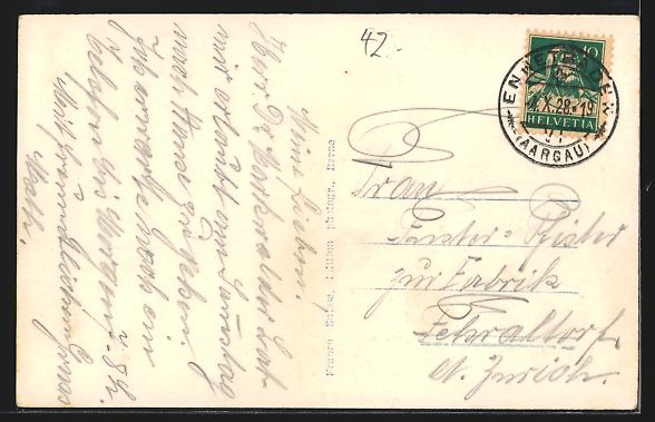 Cartoline postali: Ennetbaden, Badstrasse mit Hotel Post un – Usato da Berlin venduto da bartko-reher 1