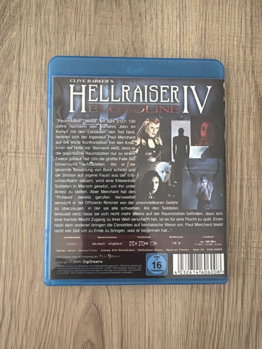 Tutti i DVDs: Hellraiser 4 - Bloodline (1996) BluRay – Usato da Hagendorn venduto da masterchieff 1