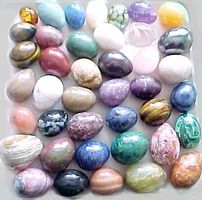12 Stein-Eier Deko Ostern kommt, Halbedelstein Mineralien