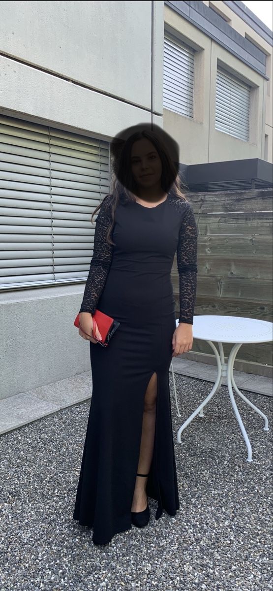 Vestiti: Elegantes, schwarzes Abendkleid mit Spitze, Grösse 36. – Nuovo (secondo la descrizione) da Cham venduto da selinjoe