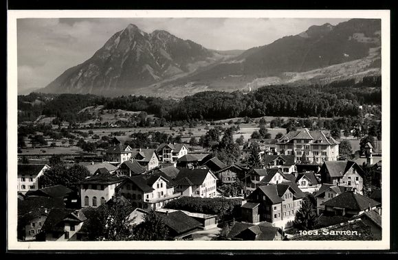 Ansichtskarten: AK Sarnen, Ortsansicht mit Berg, 1935 – Gebraucht aus Berlin von bartko-reher
