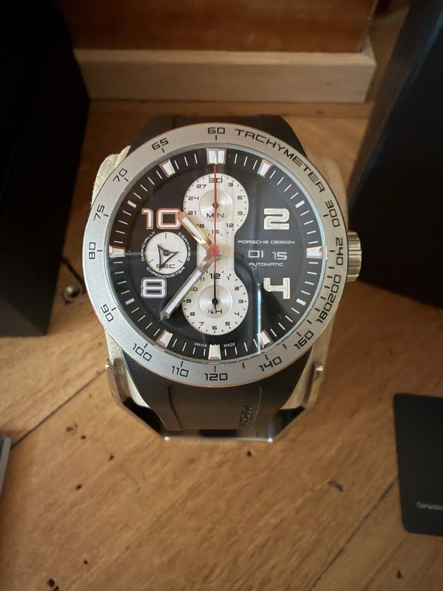 Porsche Orologi: Porsche Design Armbanduhr Flat Six Chronograph NEU – Nuovo e nell'imballaggio originale da Schaffhausen venduto da oscarstahelag 1