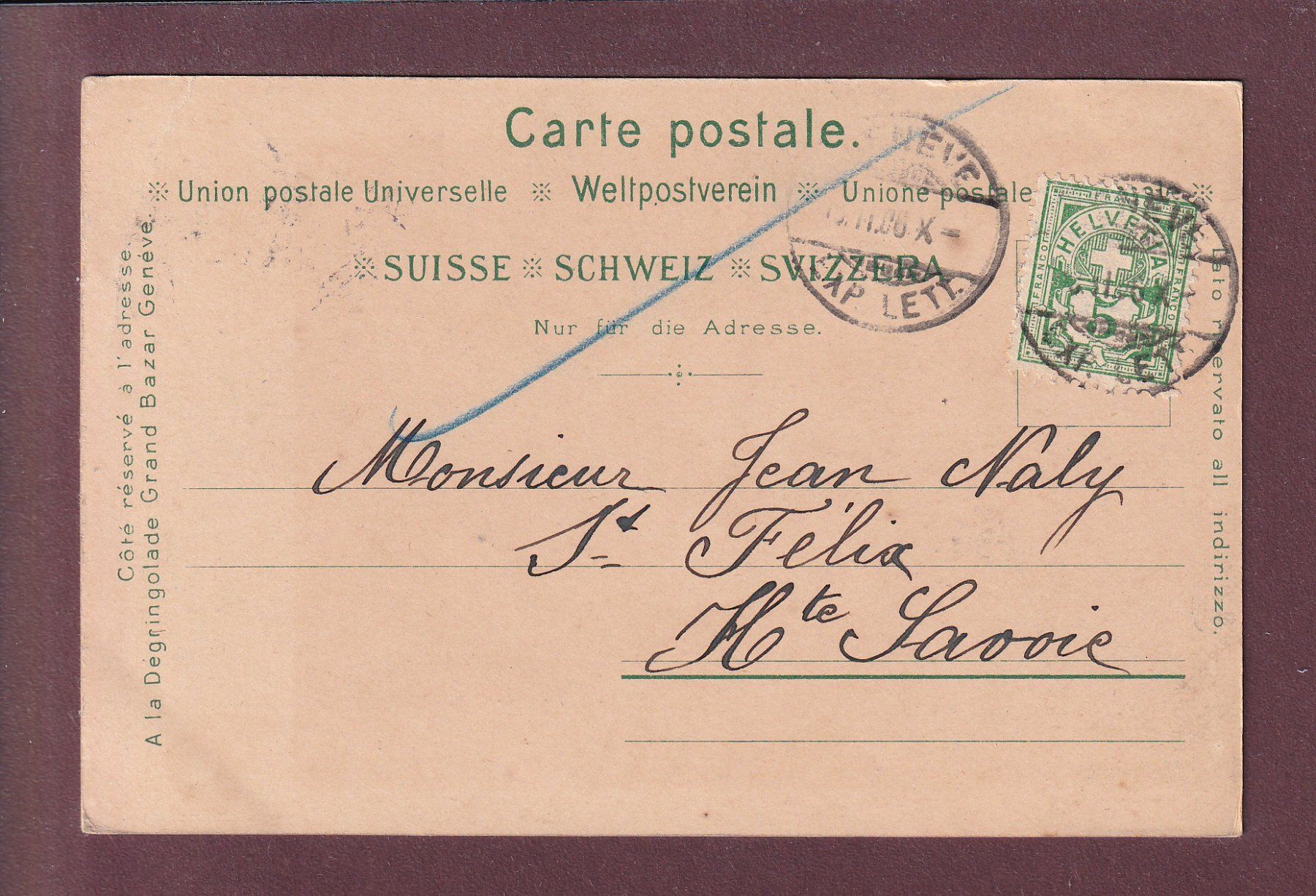Cartoline postali: LUZERN - Tracht - 1906 // Eckbug // – Usato da Pully venduto da nicecards 1