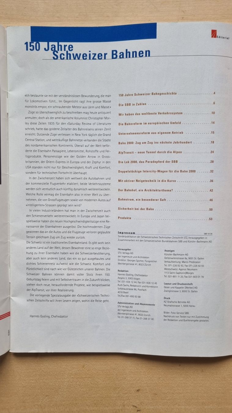 SBB/CFF/FFS Documenti: SBB Zeitschrift - "Schweizerische Technische Zeitschrift"... – Usato da Bözberg venduto da heinz-d 1