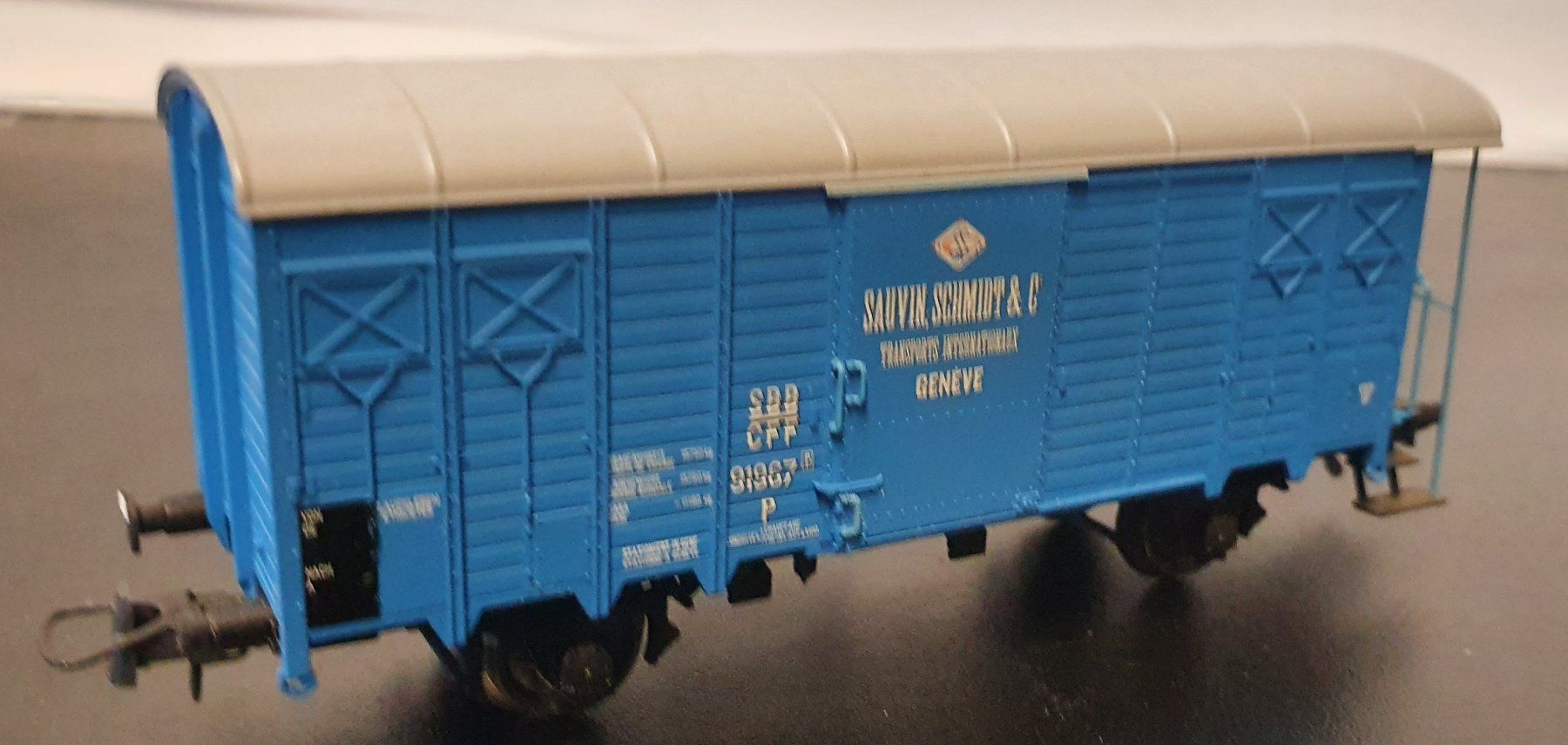 Roco Modellini di ferrovie: ROCO:DC: SBB GÜTERWAGEN K3 "SAUVIN" BLAU – Usato da Biglen venduto da taunus82 3
