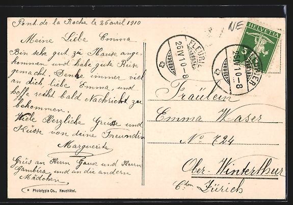 Ansichtskarten: AK Fleurier, Avenue de la Gare, 1910 – Gebraucht aus Berlin von bartko-reher 1