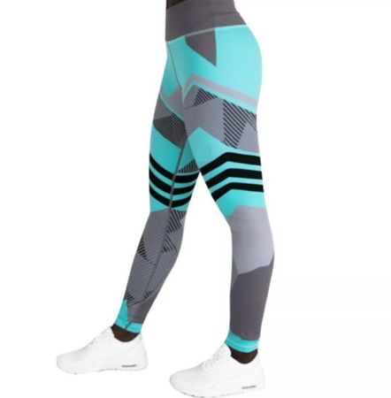Fitnessleggings türkis grau Gr. S
