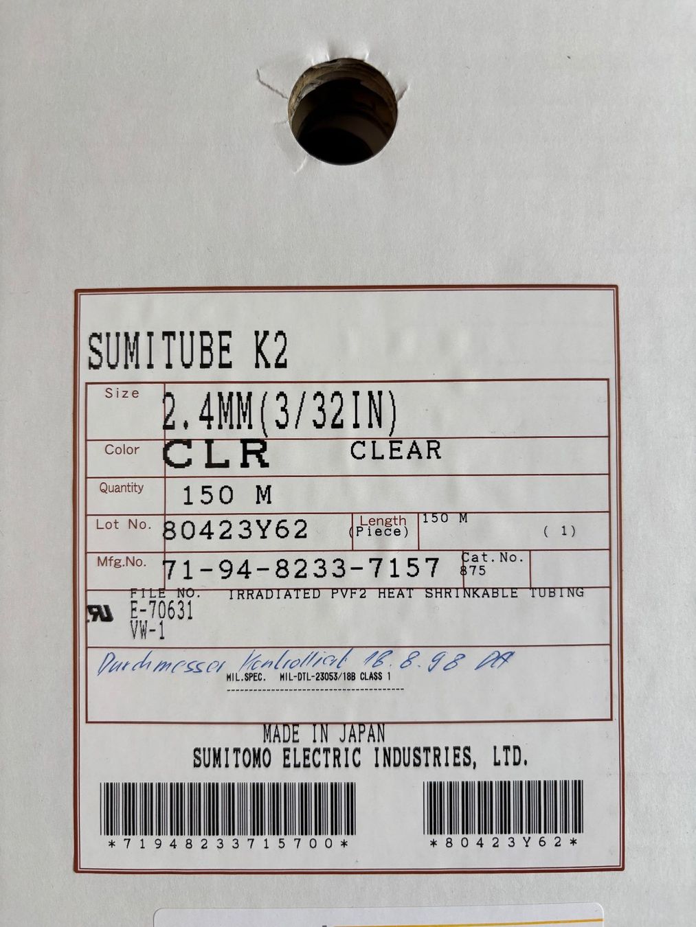 Elektronikbauteile: 750m Schrumpfschlauch transparent D = 2,4mm – Neu und originalverpackt aus Neunkirch von liquidationen_8152 2