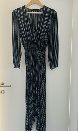 Robe longue Maje motif pois noir blanc taille 36
