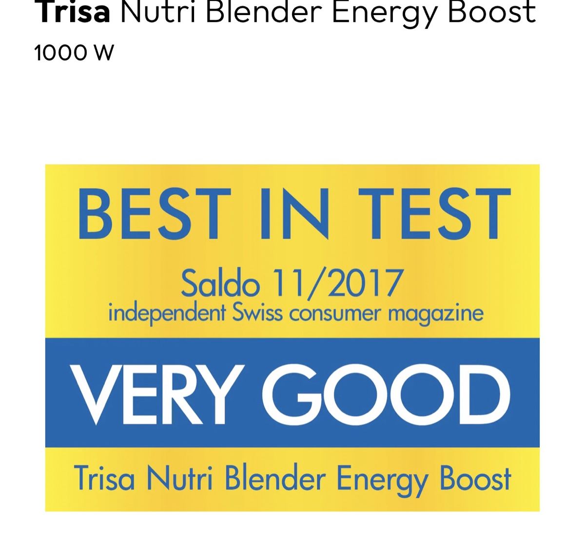 Trisa Elettrodomestici da cucina: Trisa Nutri Bullet Blender 1000 W – Nuovo (secondo la descrizione) da Küsnacht ZH venduto da sabinamari 8