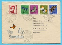 Satzbrief Tag der Briefmarke Bern 1951 auf P2 nach Bristol