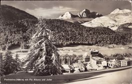 AK Pontresina mit Piz Albana und Julier