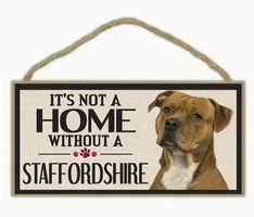 SCHILD *STAFFORDSHIRE TERRIER* AUS HOLZ NEU