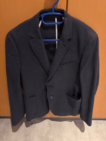 Paletot bleu marine en lin - Taille 48