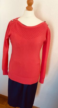 Cadeau superbe pull X MAX en cachemire couleur corail, t. L