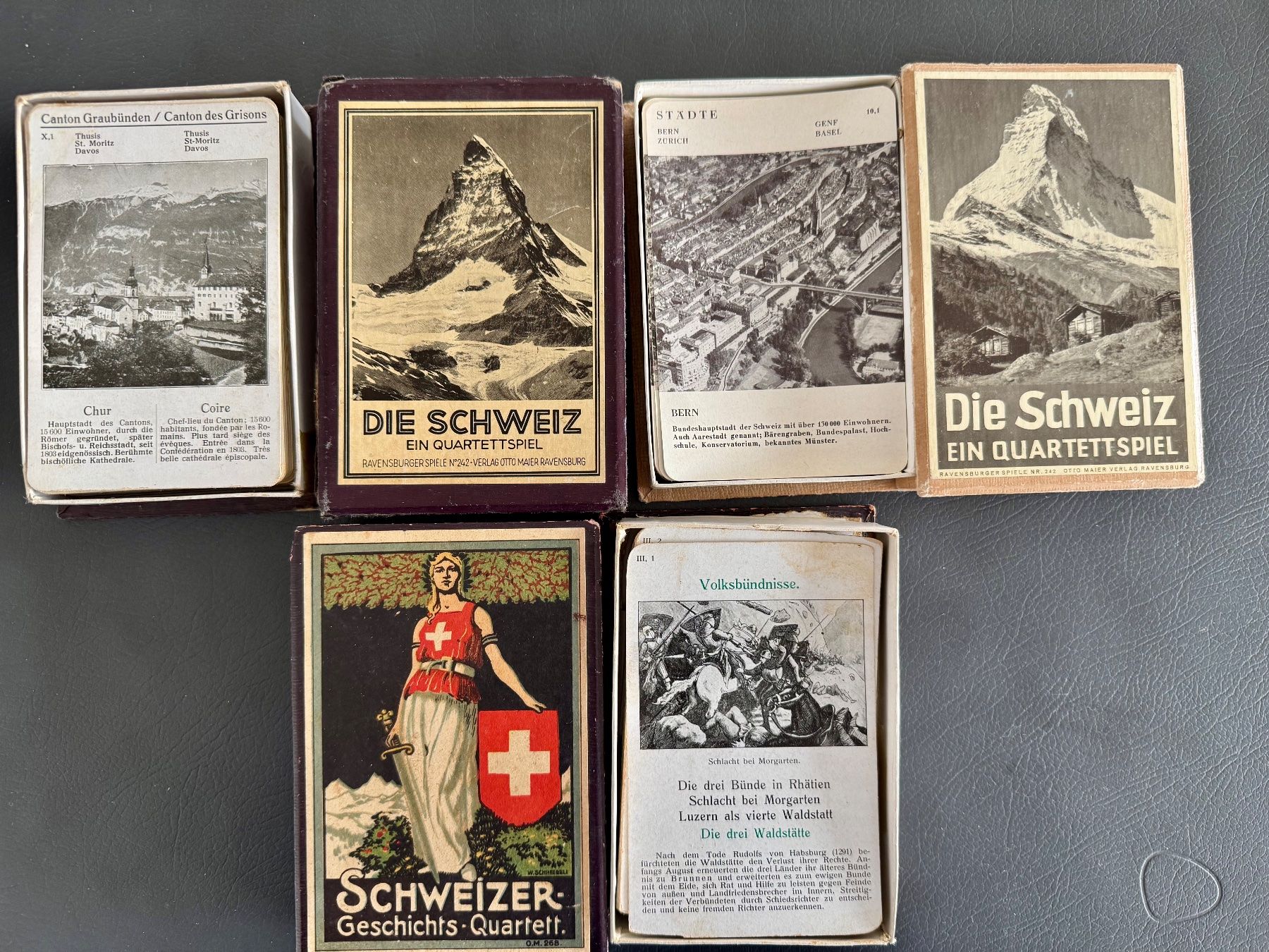 Giochi: 3 alte Quartette "Schweiz" antik – Usato da Zürich venduto da Fore_02